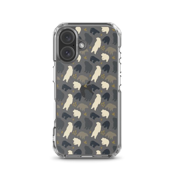 Forest Bear Silhouette iPhone Clear Case