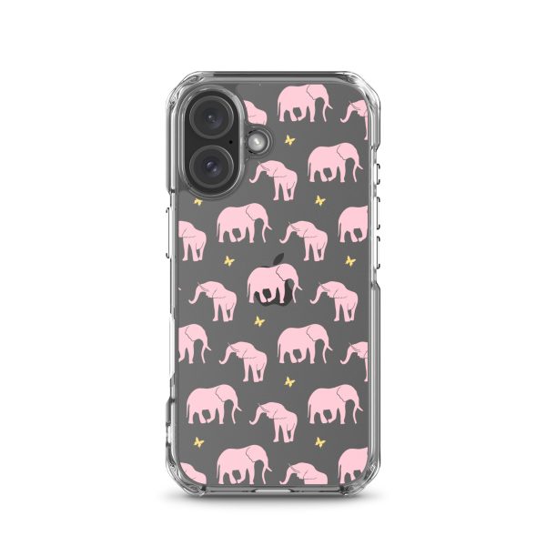 Seamless Elephant Silhouette iPhone Clear Case