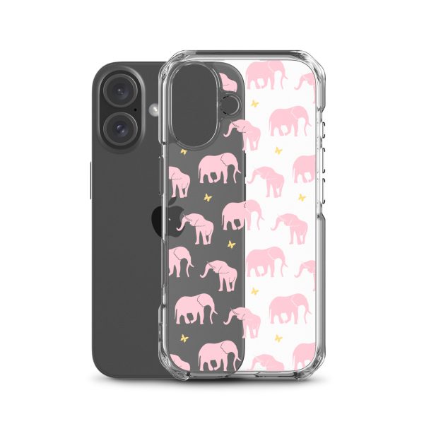 Seamless Elephant Silhouette iPhone Clear Case