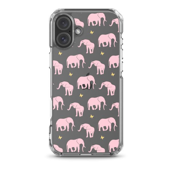 Seamless Elephant Silhouette iPhone Clear Case