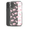 Seamless Elephant Silhouette iPhone Clear Case