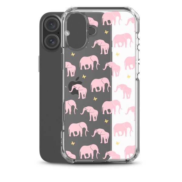 Seamless Elephant Silhouette iPhone Clear Case