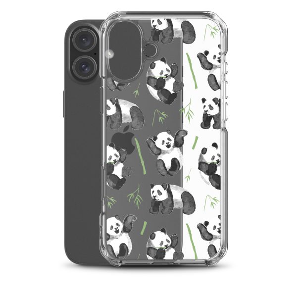 Watercolor Panda Bear iPhone Clear Case