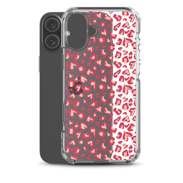 Leopard Heart Print iPhone Clear Case