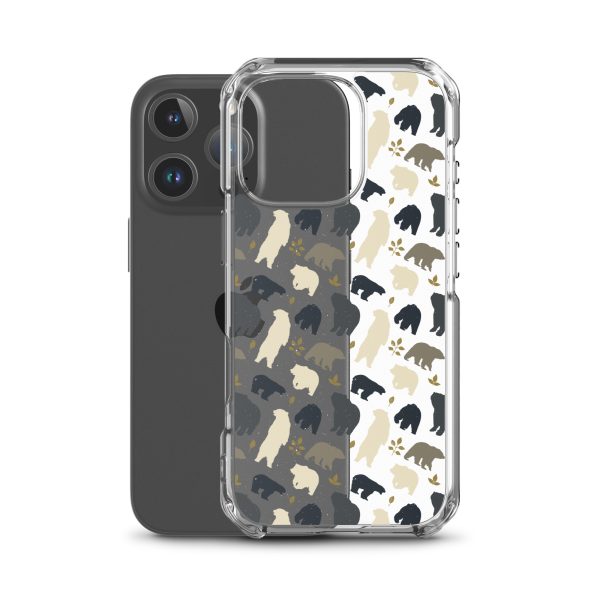 Forest Bear Silhouette iPhone Clear Case