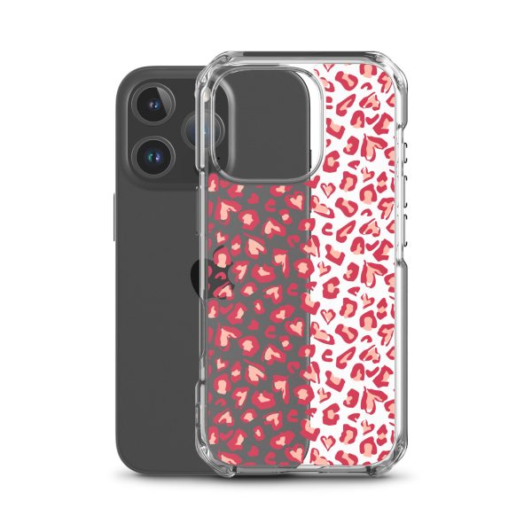 Leopard Heart Print iPhone Clear Case