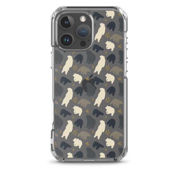 Forest Bear Silhouette iPhone Clear Case