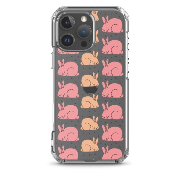 Pink Bunnies iPhone Clear Case