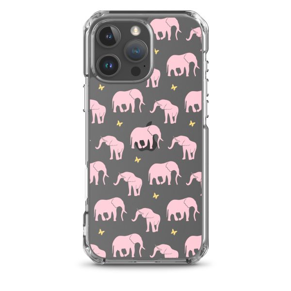 Seamless Elephant Silhouette iPhone Clear Case
