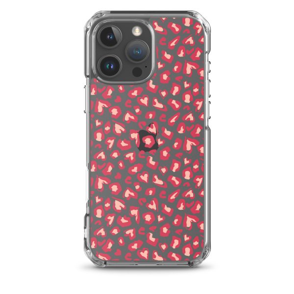 Leopard Heart Print iPhone Clear Case