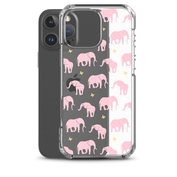Seamless Elephant Silhouette iPhone Clear Case