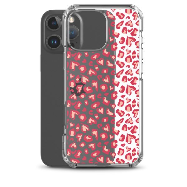 Leopard Heart Print iPhone Clear Case