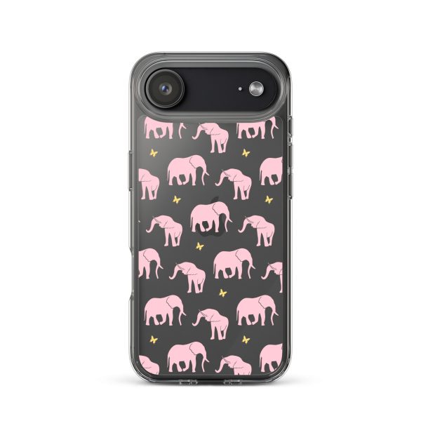 Seamless Elephant Silhouette iPhone Clear Case