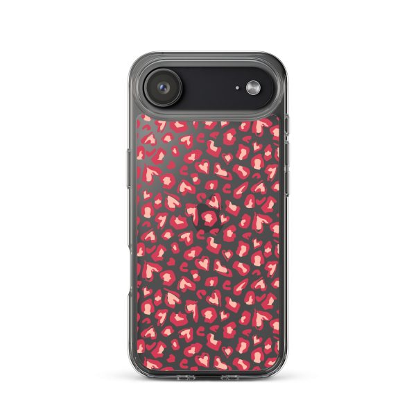Leopard Heart Print iPhone Clear Case