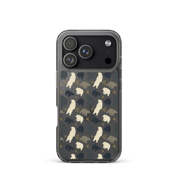 Forest Bear Silhouette iPhone Clear Case