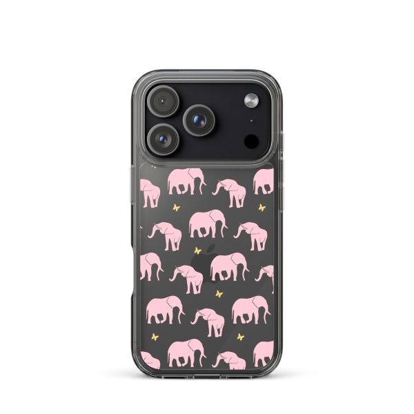 Seamless Elephant Silhouette iPhone Clear Case