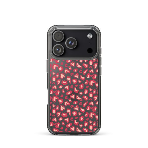 Leopard Heart Print iPhone Clear Case