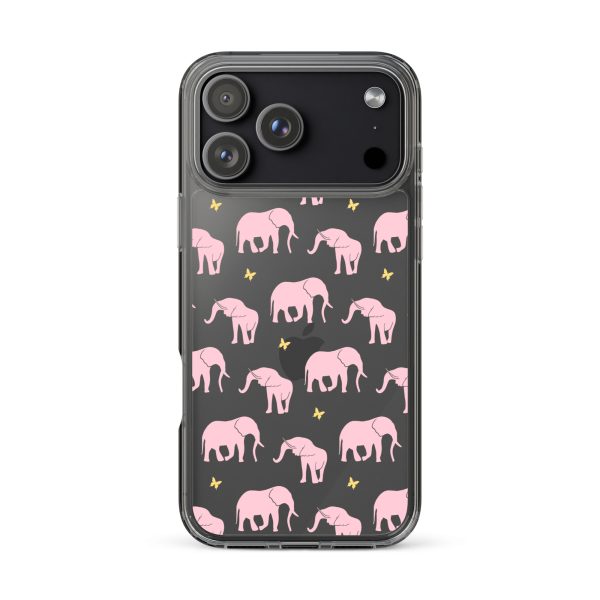 Seamless Elephant Silhouette iPhone Clear Case