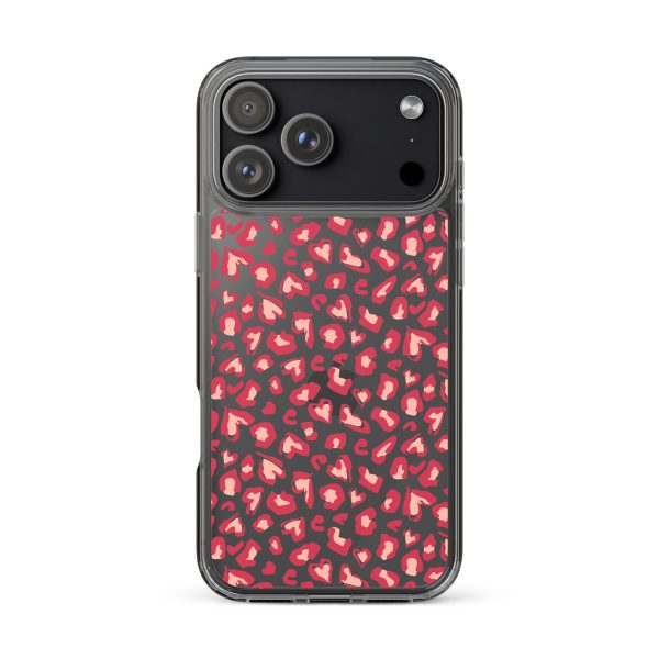 Leopard Heart Print iPhone Clear Case