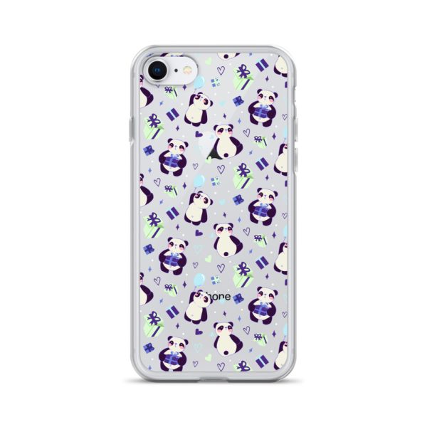 Cute Panda Presents iPhone Clear Case