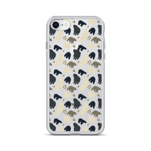Forest Bear Silhouette iPhone Clear Case
