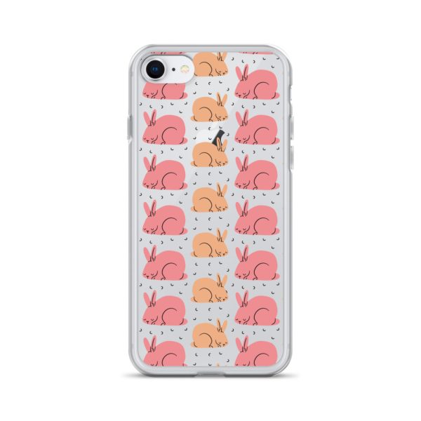 Pink Bunnies iPhone Clear Case