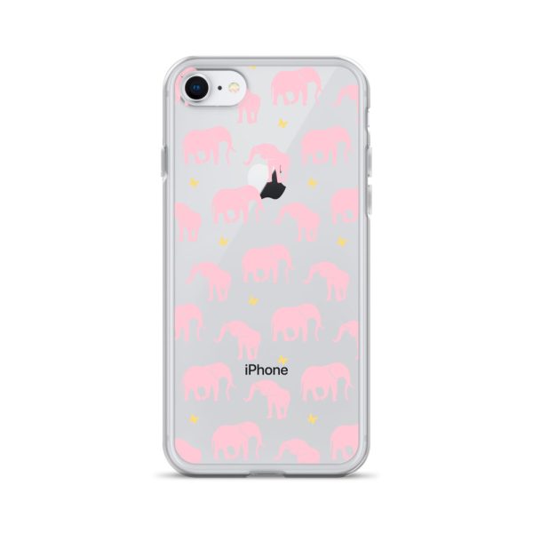 Seamless Elephant Silhouette iPhone Clear Case
