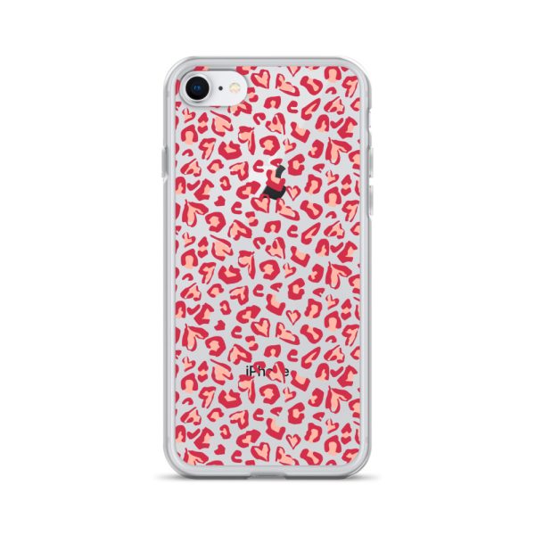 Leopard Heart Print iPhone Clear Case