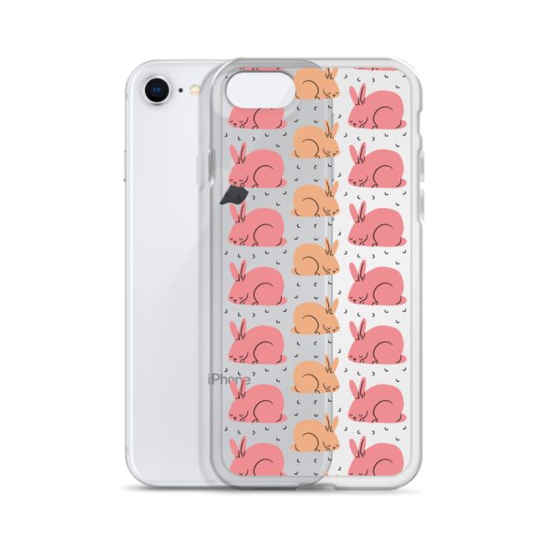 Pink Bunnies iPhone Clear Case