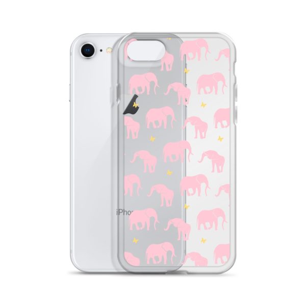 Seamless Elephant Silhouette iPhone Clear Case