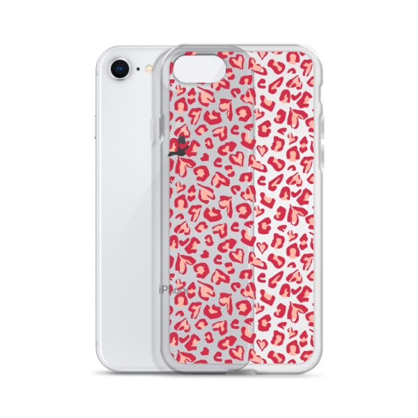 Leopard Heart Print iPhone Clear Case