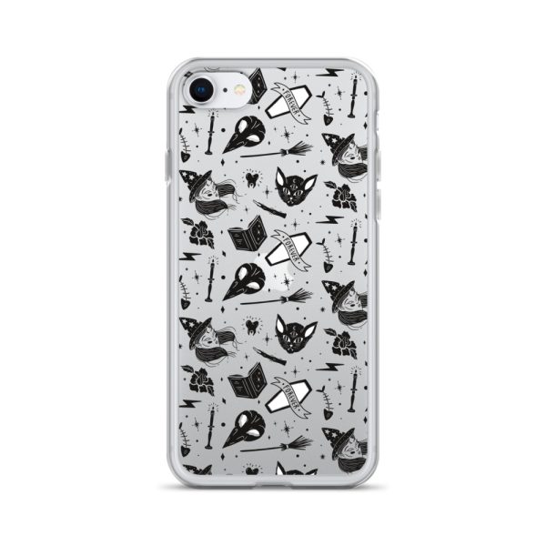 Black and White Halloween iPhone Clear Case