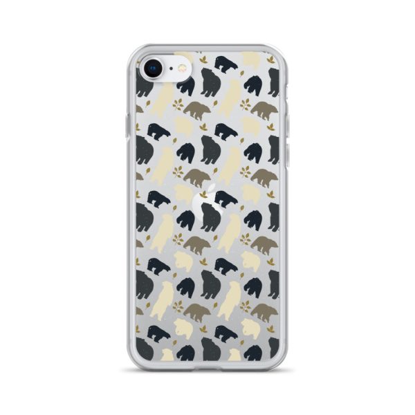 Forest Bear Silhouette iPhone Clear Case