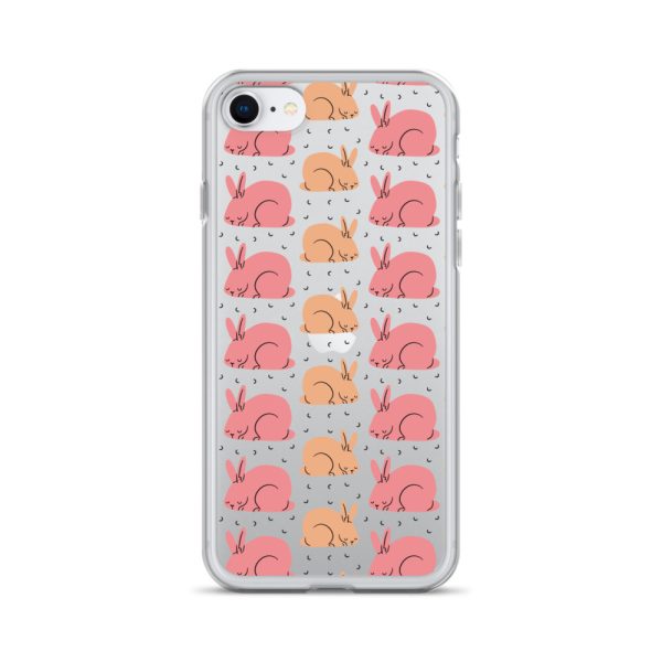 Pink Bunnies iPhone Clear Case