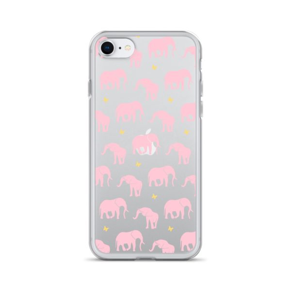 Seamless Elephant Silhouette iPhone Clear Case