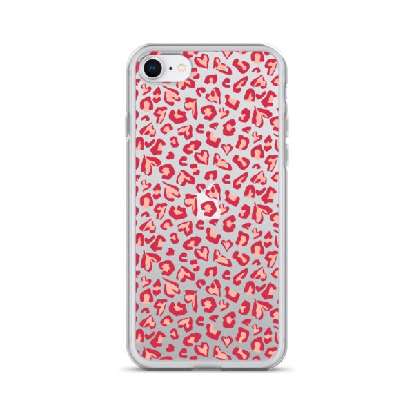 Leopard Heart Print iPhone Clear Case