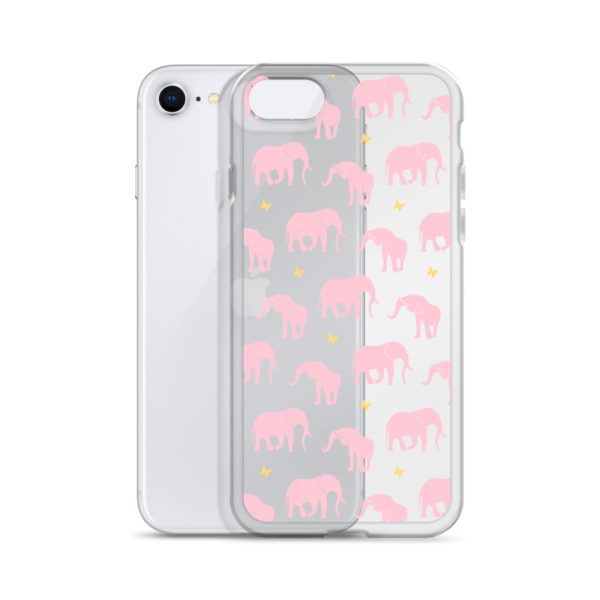 Seamless Elephant Silhouette iPhone Clear Case