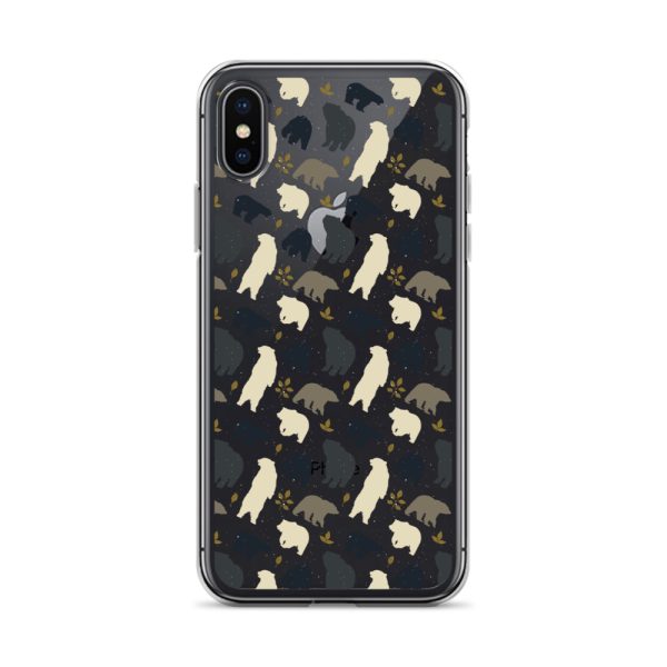 Forest Bear Silhouette iPhone Clear Case