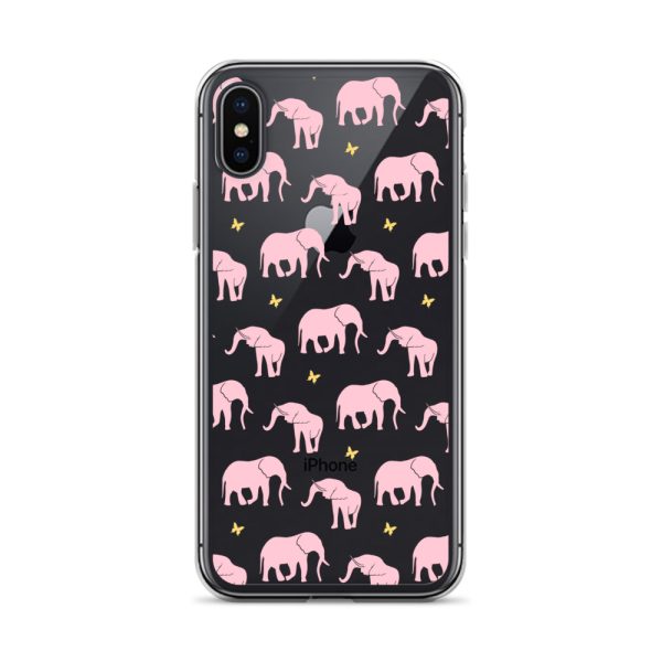 Seamless Elephant Silhouette iPhone Clear Case