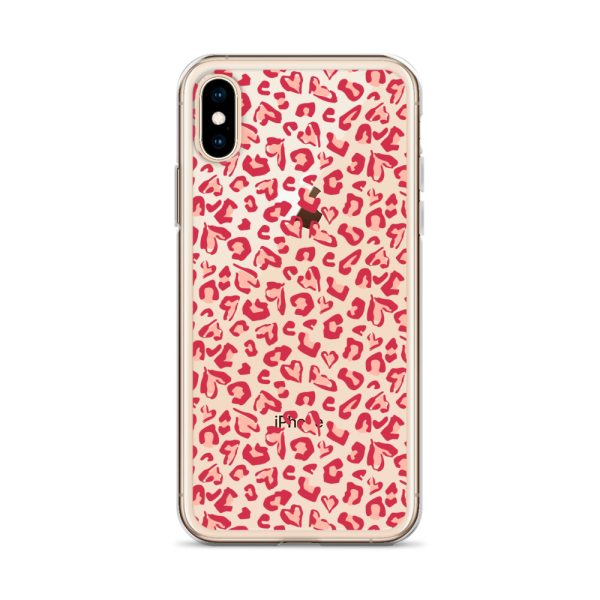 Leopard Heart Print iPhone Clear Case
