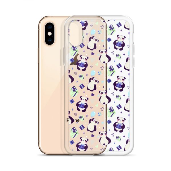 Cute Panda Presents iPhone Clear Case