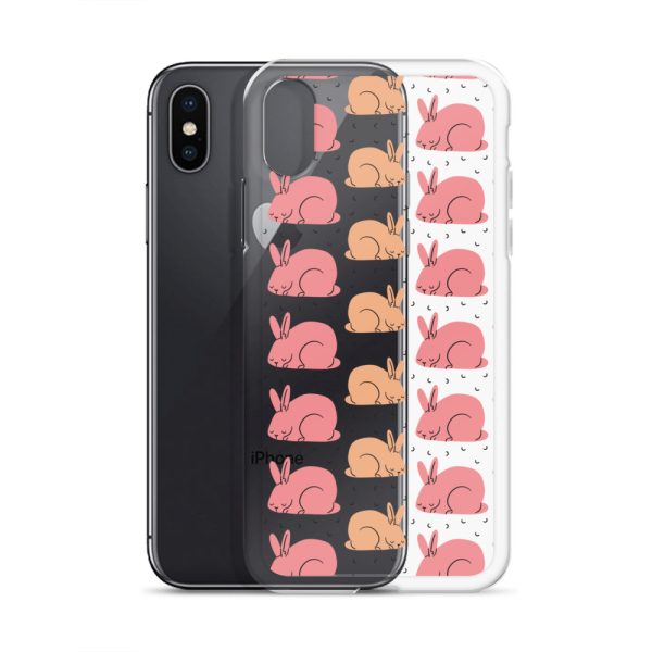 Pink Bunnies iPhone Clear Case