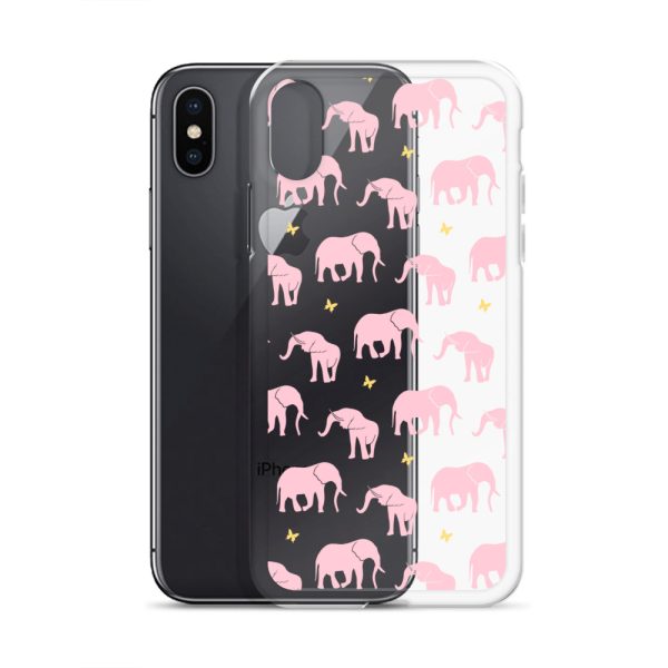 Seamless Elephant Silhouette iPhone Clear Case