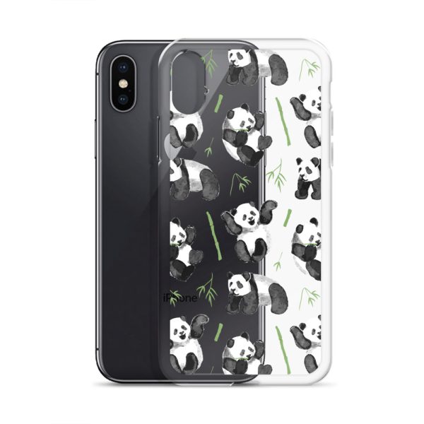 Watercolor Panda Bear iPhone Clear Case