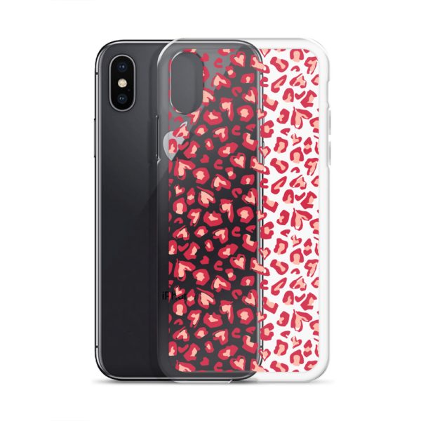 Leopard Heart Print iPhone Clear Case