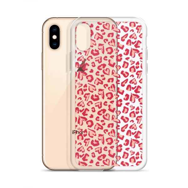 Leopard Heart Print iPhone Clear Case