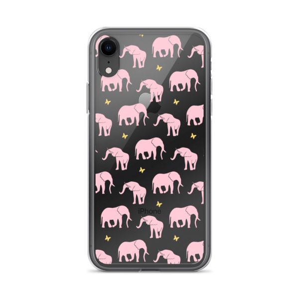 Seamless Elephant Silhouette iPhone Clear Case