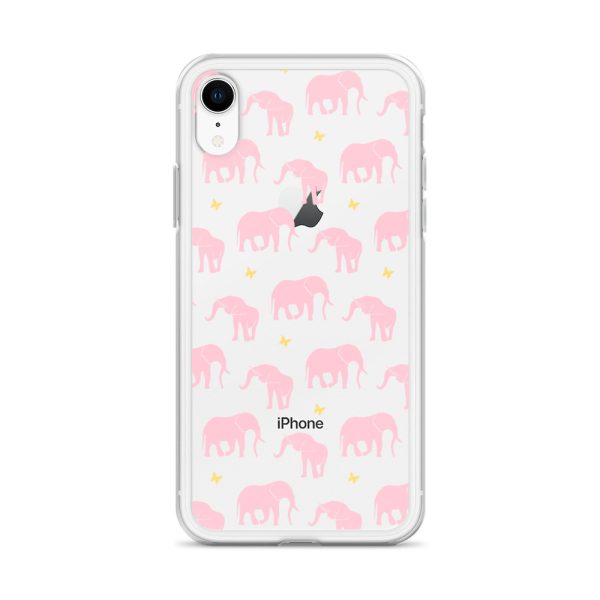 Seamless Elephant Silhouette iPhone Clear Case