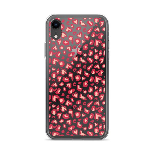 Leopard Heart Print iPhone Clear Case