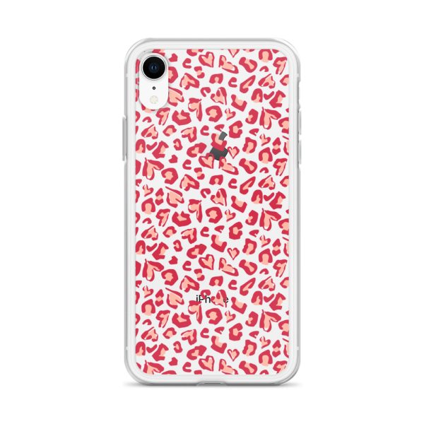 Leopard Heart Print iPhone Clear Case